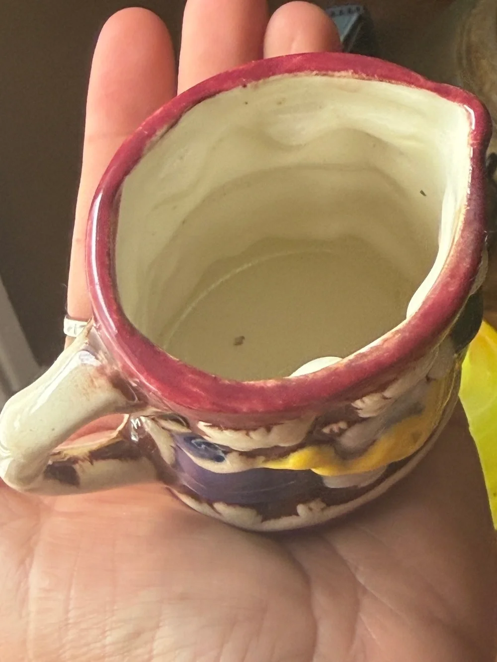 Antique Ugly Buddha Figural Mini Toby Mug Asian Porcelain